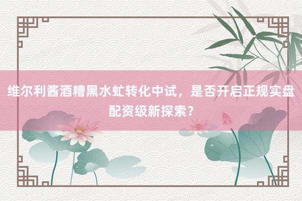维尔利酱酒糟黑水虻转化中试，是否开启正规实盘配资级新探索？