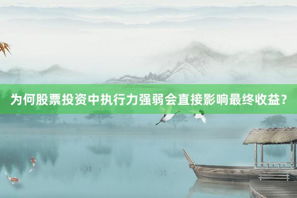 为何股票投资中执行力强弱会直接影响最终收益？