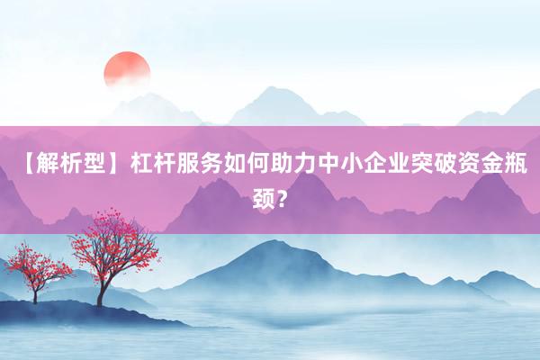 【解析型】杠杆服务如何助力中小企业突破资金瓶颈？