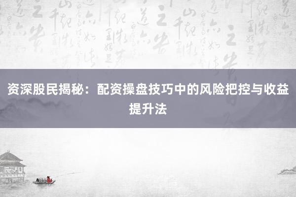 资深股民揭秘：配资操盘技巧中的风险把控与收益提升法