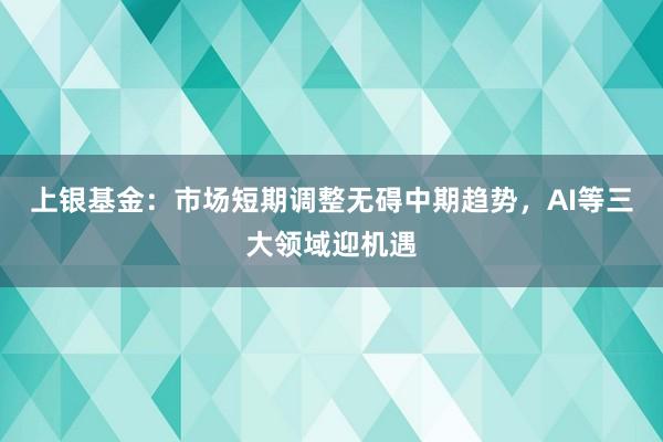 上银基金:市场短期调整无碍中期趋势,AI等三大领域迎机遇