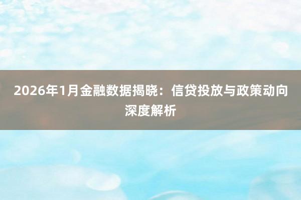 2026年1月金融数据揭晓：信贷投放与政策动向深度解析