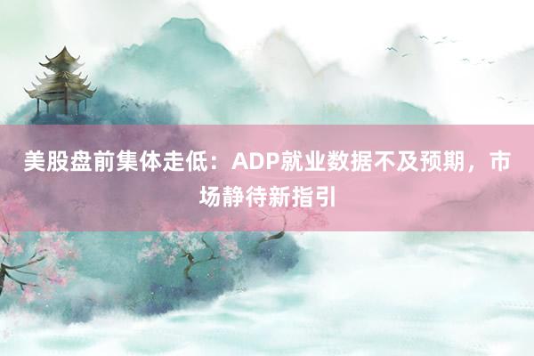 美股盘前集体走低:ADP就业数据不及预期,市场静待新指引