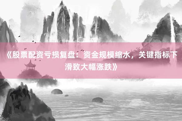 《股票配资亏损复盘：资金规模缩水，关键指标下滑致大幅涨跌》