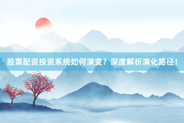 股票配资投资系统如何演变？深度解析演化路径！